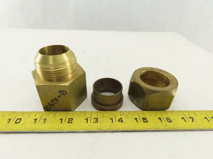 Parker 20 GTX-B Brass Straight Union Adapter 1-1/4" Female NPT x 37° JIC Flare