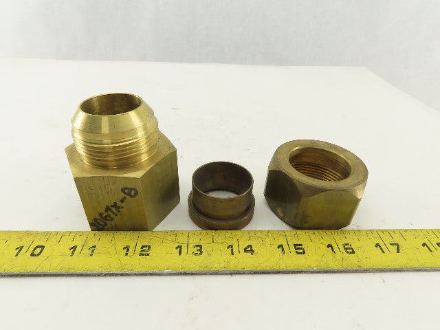 Parker 20 GTX-B Brass Straight Union Adapter 1-1/4" Female NPT x 37° JIC Flare