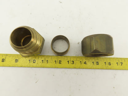 Parker 20-16 ETX-B Brass Straight Adapter  1-1/4"  37° JIC Flare to 1" NPT Male