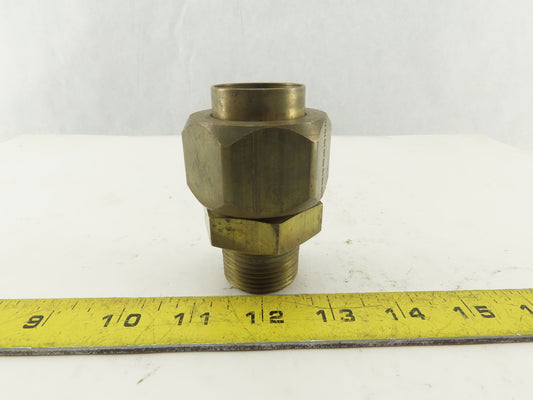 Parker 20-16 ETX-B Brass Straight Adapter  1-1/4"  37° JIC Flare to 1" NPT Male