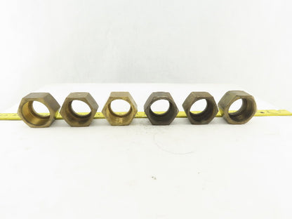 Parker 20 BTX-B Triple-Lok 1-1/4" 37° Flare Tube Nut Brass #20 JIC Lot of 6