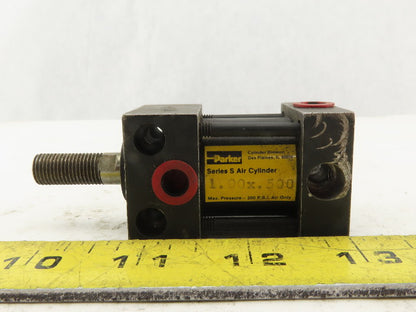 Parker 1" Bore 1/2" Stroke 200PSI Tie Rod Air Cylinder Lot Of 2