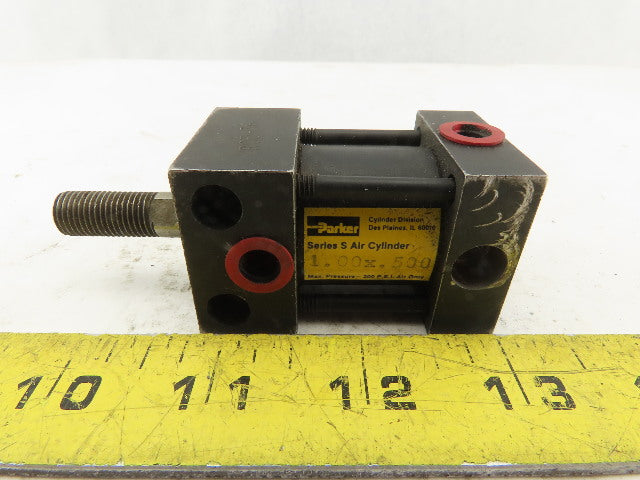 Parker 1" Bore 1/2" Stroke 200PSI Tie Rod Air Cylinder Lot Of 2