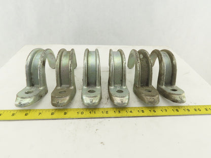 Appleton 3" Malleable Iron Galvanized Pipe Rigid Conduit EMT Strap Lot Of 6