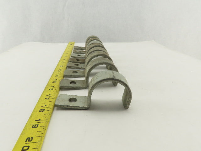 Jiffy H80 1-1/2" Single Hole Galvanized Pipe Conduit Strap Lot Of 8