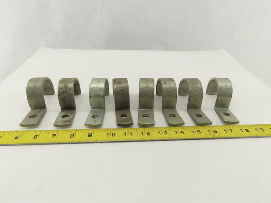 Jiffy H80 1-1/2" Single Hole Galvanized Pipe Conduit Strap Lot Of 8