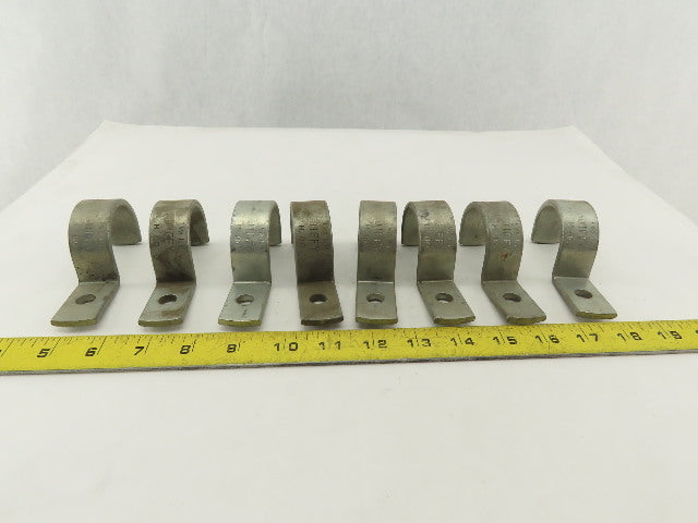 Jiffy H80 1-1/2" Single Hole Galvanized Pipe Conduit Strap Lot Of 8