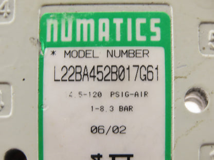 Numatics L22BA452B017G61 5/2 Position Pneumatic Valve No Solenoid