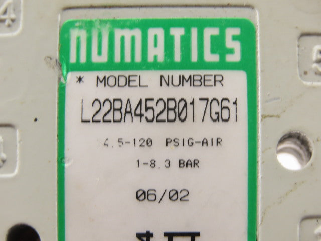 Numatics L22BA452B017G61 5/2 Position Pneumatic Valve No Solenoid