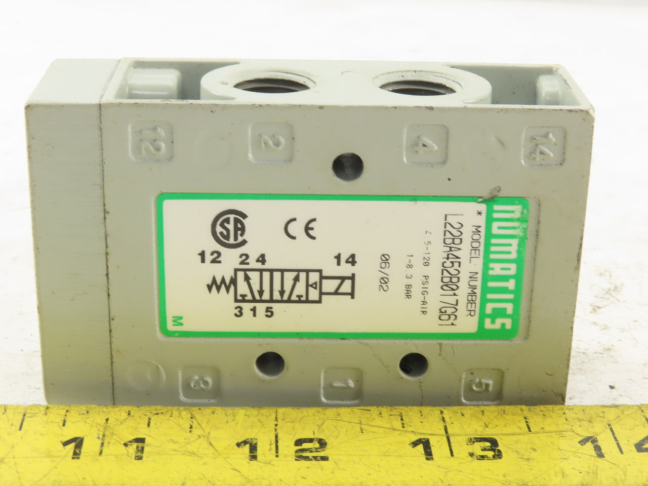 Numatics L22BA452B017G61 5/2 Position Pneumatic Valve No Solenoid