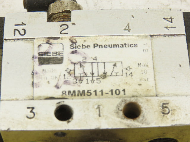 Siebe 8MM511-101 5/2 Position Air Piloted Directional Valve 1/4" NPT