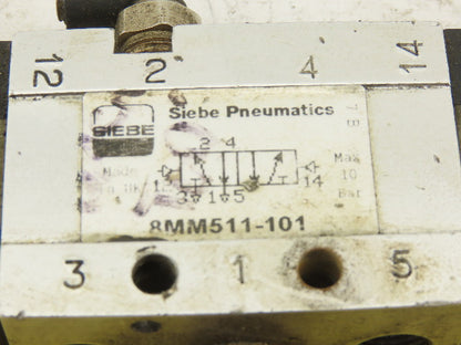 Siebe 8MM511-101 5/2 Position Air Piloted Directional Valve 1/4" NPT