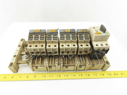 Siemens AES3x38 8US1 061-5FK08 3 & 2 Pole Fuse Block Bus Bar Mount