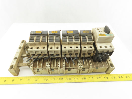 Siemens AES3x38 8US1 061-5FK08 3 & 2 Pole Fuse Block Bus Bar Mount