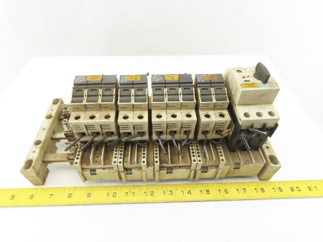 Siemens AES3x38 8US1 061-5FK08 3 & 2 Pole Fuse Block Bus Bar Mount