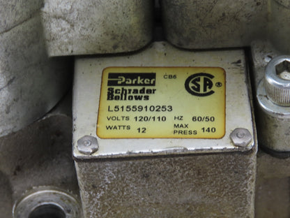 Schrader Bellows L5155910253 4/2 Position Air Piloted Solenoid Valve 120V Coil
