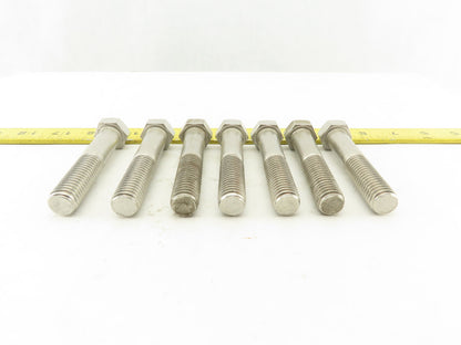 9/16-12 Stainless Steel Hex Head Bolt 2-7/8" Lot Of 7
