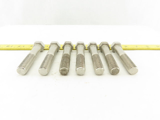 9/16-12 Stainless Steel Hex Head Bolt 2-7/8" Lot Of 7