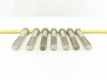 9/16-12 Stainless Steel Hex Head Bolt 2-7/8" Lot Of 7