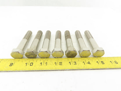 9/16-12 Stainless Steel Hex Head Bolt 2-7/8" Lot Of 7