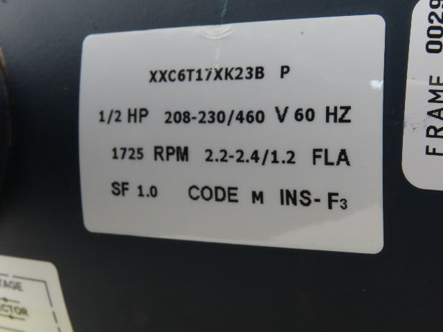 Leeson XXC6T17XK23B 1/2Hp 1725RPM 3Ph 208-230/460V HAZLOC AC Motor