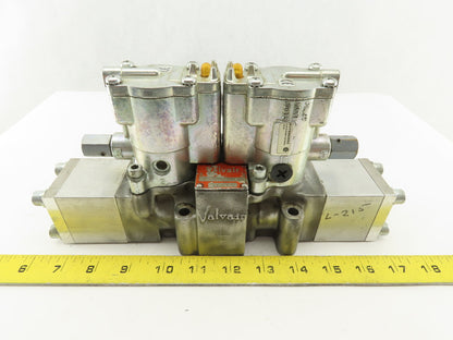 Parker L-215-53-102 Valvair Pneumatic Dual Piloted Valve 120V Override