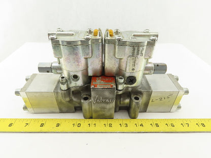Parker L-215-53-102 Valvair Pneumatic Dual Piloted Valve 120V Override