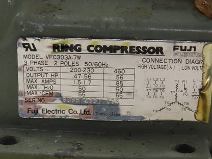 Fuji VFC303A-7W Ring Compressor 55 CFM 200-230/460V 3Ph