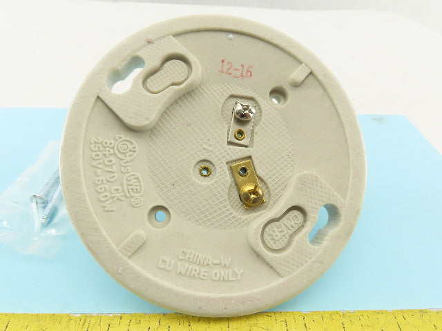Pass & Seymour 272 Keyless Porcelain Medium Base Lampholder 660W 250V Lot Of 3