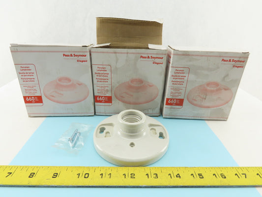 Pass & Seymour 272 Keyless Porcelain Medium Base Lampholder 660W 250V Lot Of 3