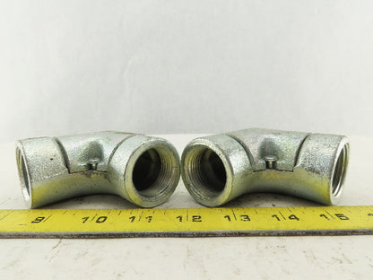 Appleton 1" Conduit Side Entry Pulling Elbow Galvanized 90° Lot OF 2