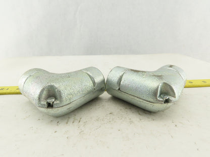 Appleton 1" Conduit Side Entry Pulling Elbow Galvanized 90° Lot OF 2