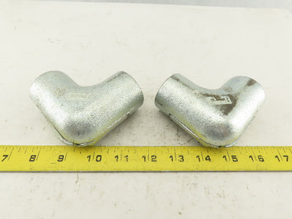 Appleton 1" Conduit Side Entry Pulling Elbow Galvanized 90° Lot OF 2