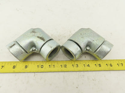 Appleton 1" Conduit Side Entry Pulling Elbow Galvanized 90° Lot OF 2
