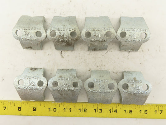 O-Z Gedney UBC50 1/2" Galvanized Right Angle  Saddle Brackets No U-Bolts Lot/ 8