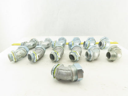 Appleton 1" x 1" Box Connector Liquid Tight Conduit Elbows 45° 90°  Mixed Lot/13