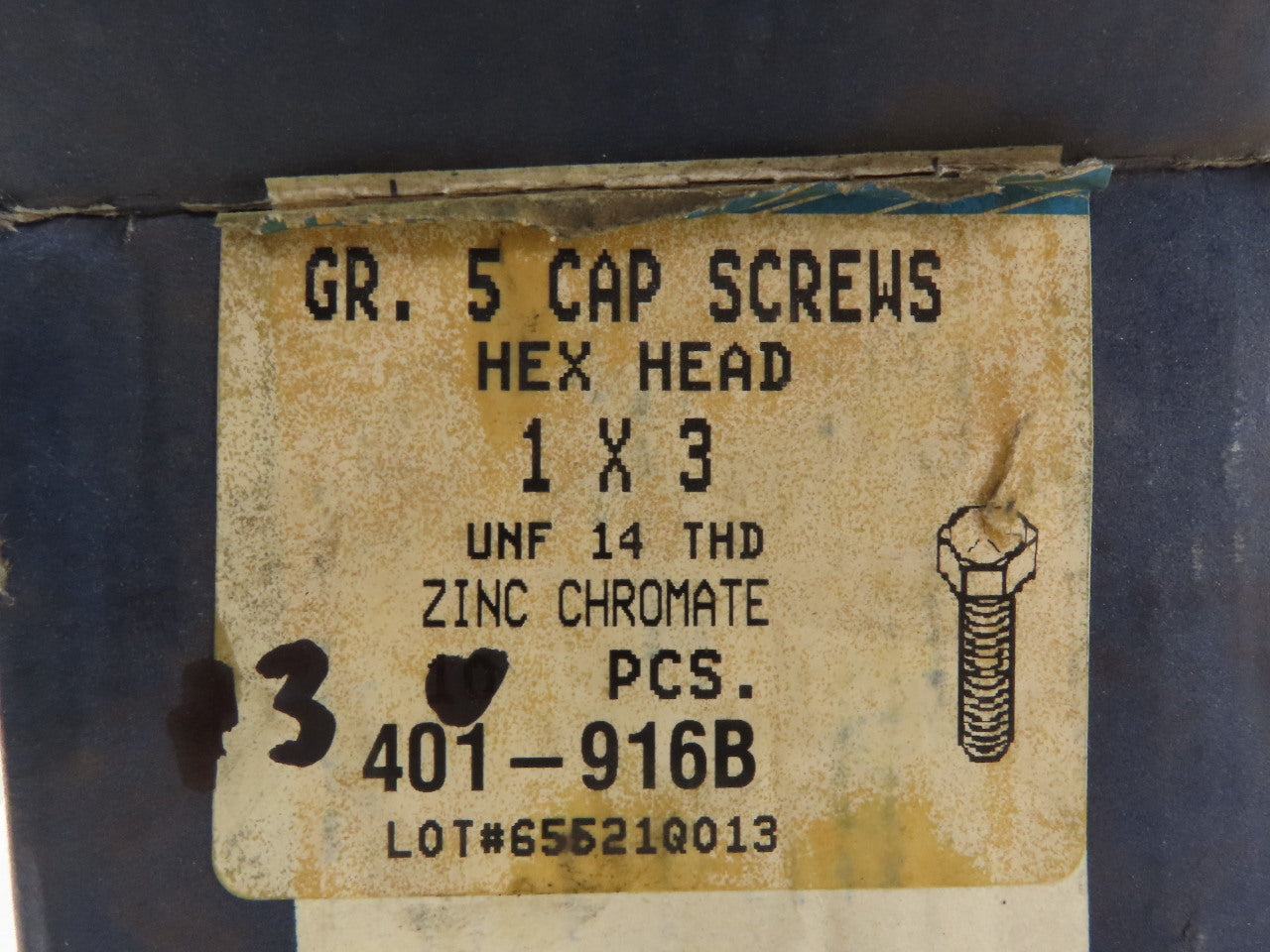 Rockford 401-916B 1-14 x 3 Hex Head Cap Screw Gr. 5 Lot Of 13