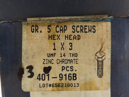 Rockford 401-916B 1-14 x 3 Hex Head Cap Screw Gr. 5 Lot Of 13