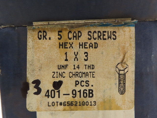 Rockford 401-916B 1-14 x 3 Hex Head Cap Screw Gr. 5 Lot Of 13