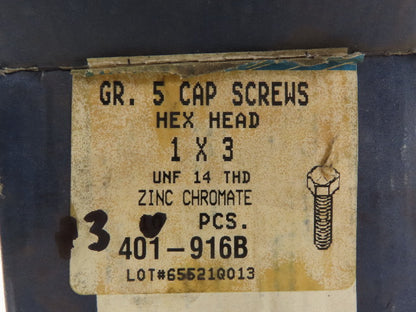 Rockford 401-916B 1-14 x 3 Hex Head Cap Screw Gr. 5 Lot Of 13