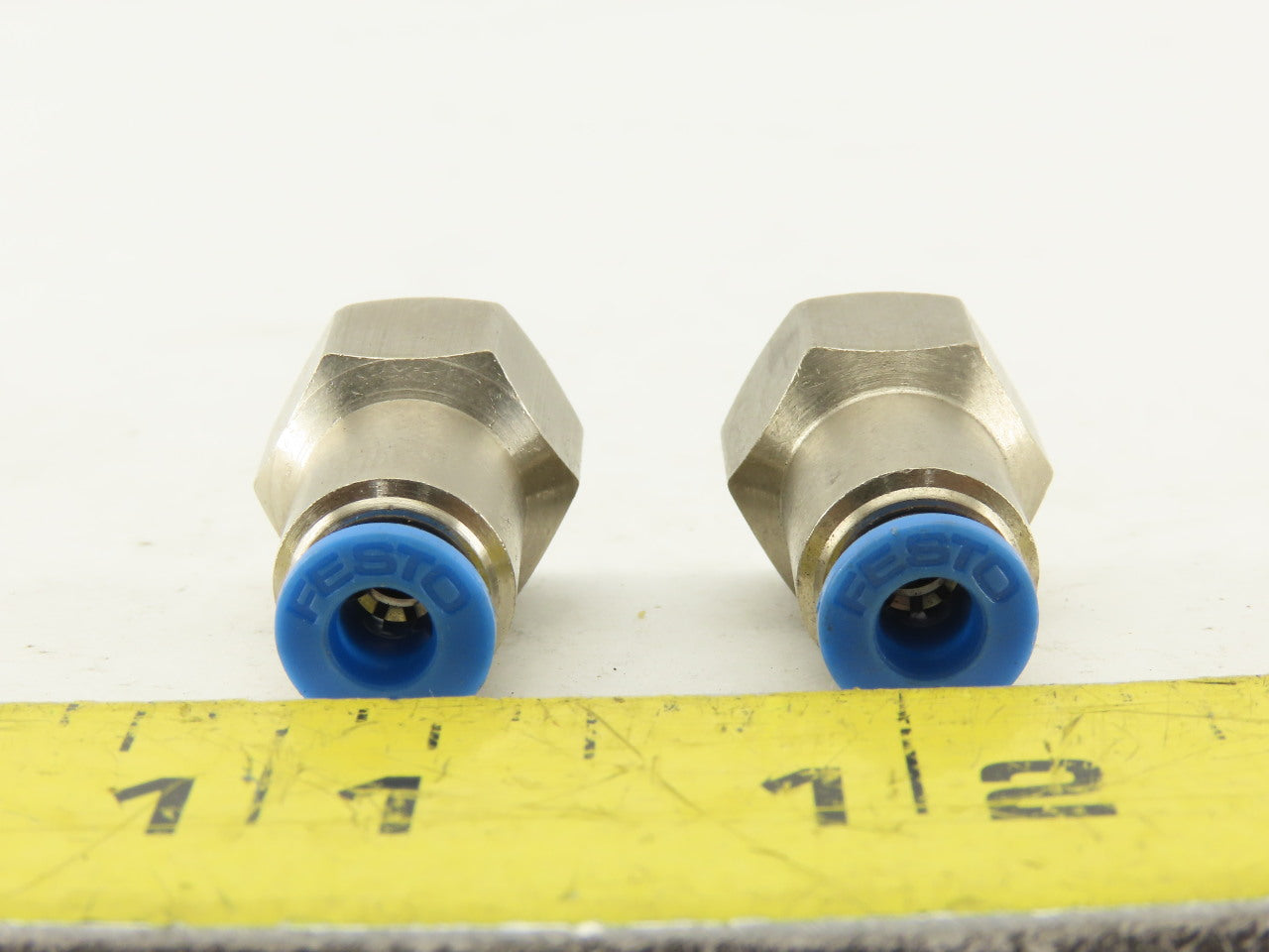 Festo 4mm Tube Push To Connect 3/8 Female Stainless Steel Fitting Lot Of 2