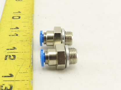 Festo 4mm Tube Push To Connect G1/8 Male Stainless Steel Fitting Lot Of 2