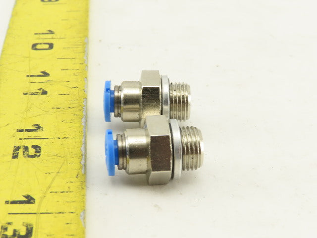 Festo 4mm Tube Push To Connect G1/8 Male Stainless Steel Fitting Lot Of 2