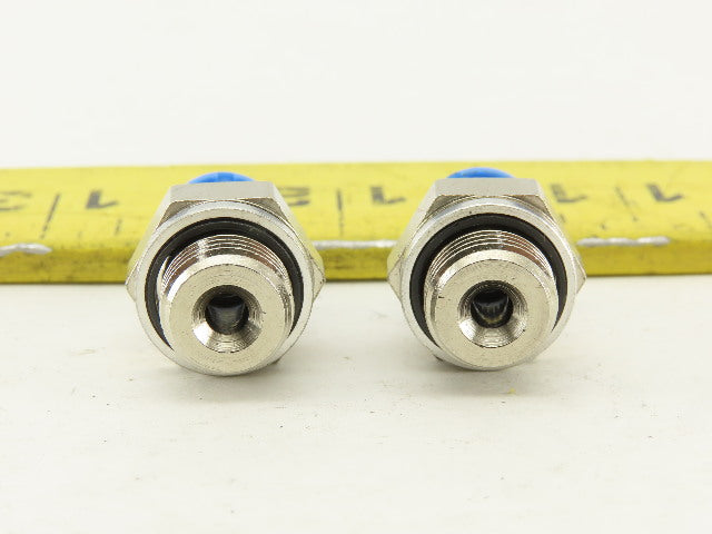 Festo 4mm Tube Push To Connect G1/8 Male Stainless Steel Fitting Lot Of 2