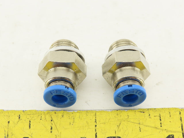Festo 4mm Tube Push To Connect G1/8 Male Stainless Steel Fitting Lot Of 2