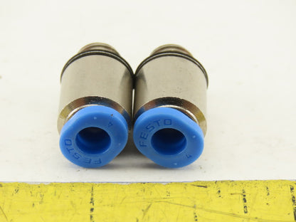 Festo 4mm Tube Push To Connect M7x1.0 Male Stainless Steel Fitting Lot Of 2