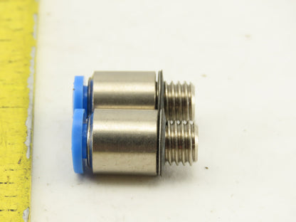 Festo 4mm Tube Push To Connect M7x1.0 Male Stainless Steel Fitting Lot Of 2