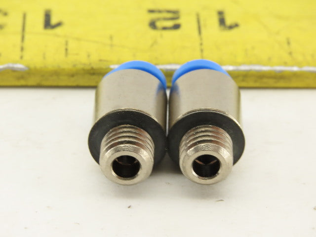Festo 4mm Tube Push To Connect M7x1.0 Male Stainless Steel Fitting Lot Of 2