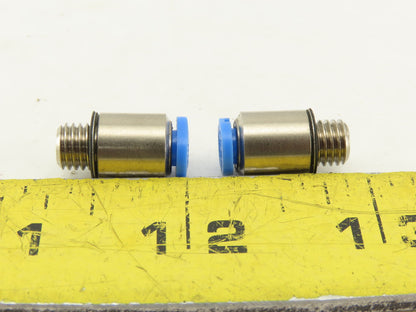 Festo 4mm Tube Push To Connect M7x1.0 Male Stainless Steel Fitting Lot Of 2