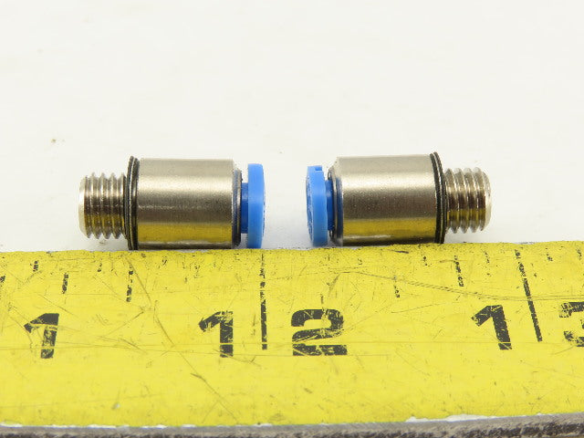 Festo 4mm Tube Push To Connect M7x1.0 Male Stainless Steel Fitting Lot Of 2